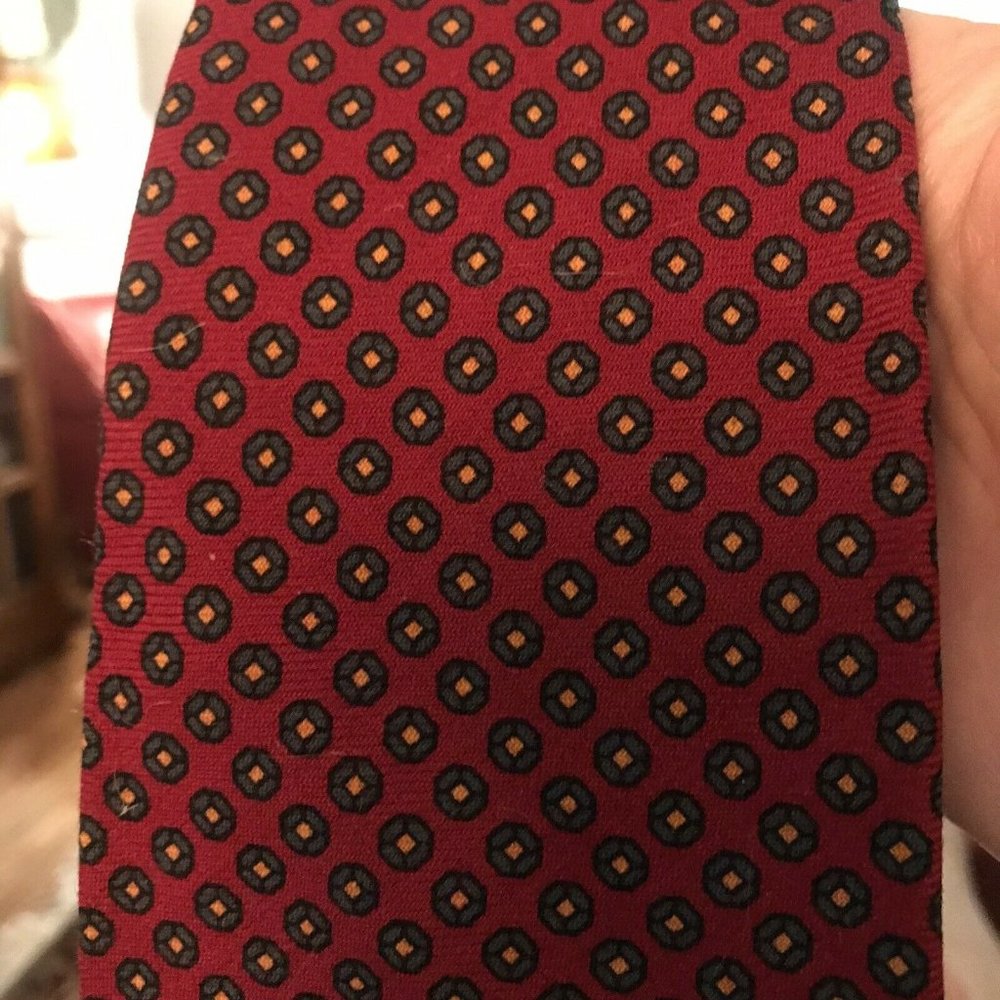 Vintage Liberty Of London Mens Tie Wool Red Floral